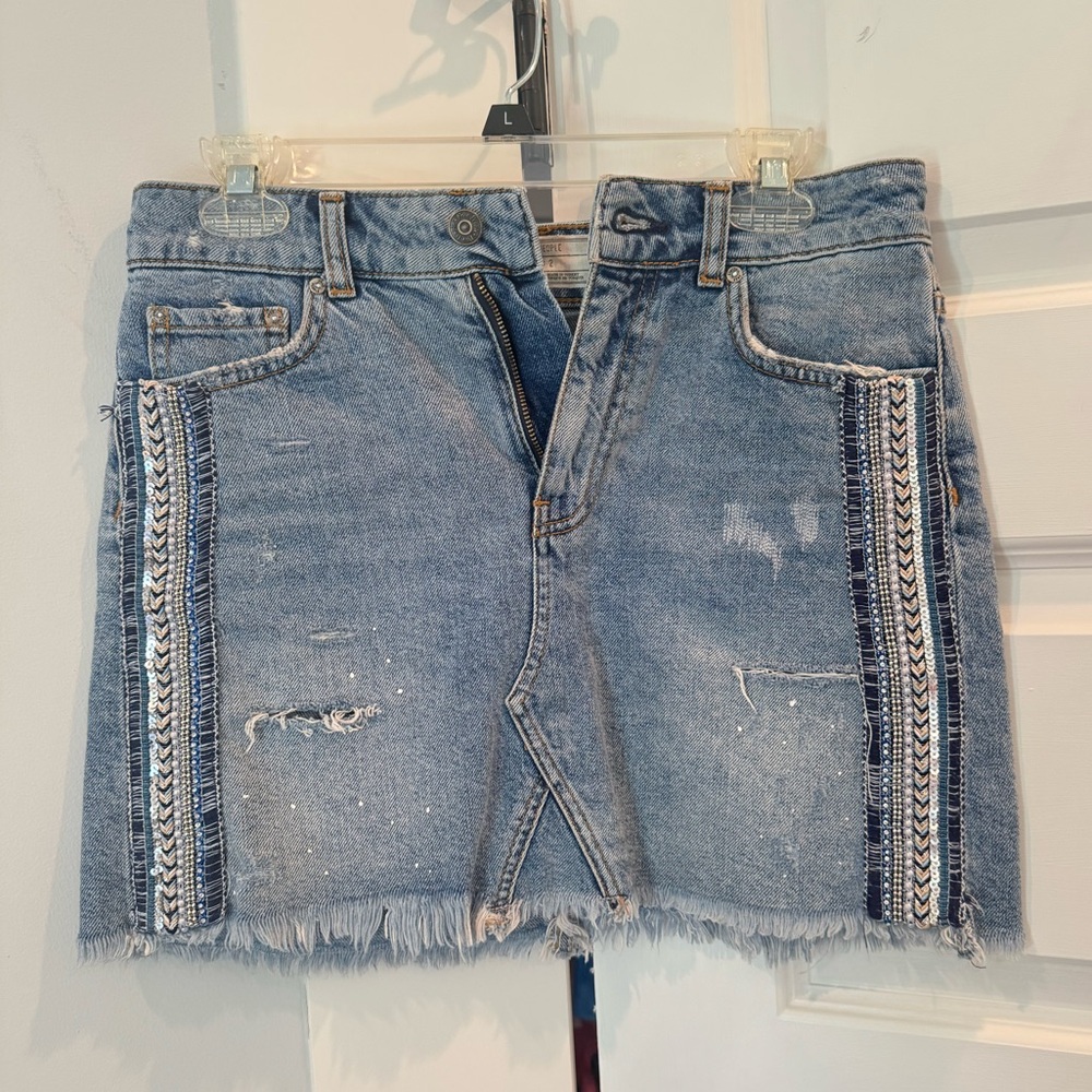 Free people denim skirt